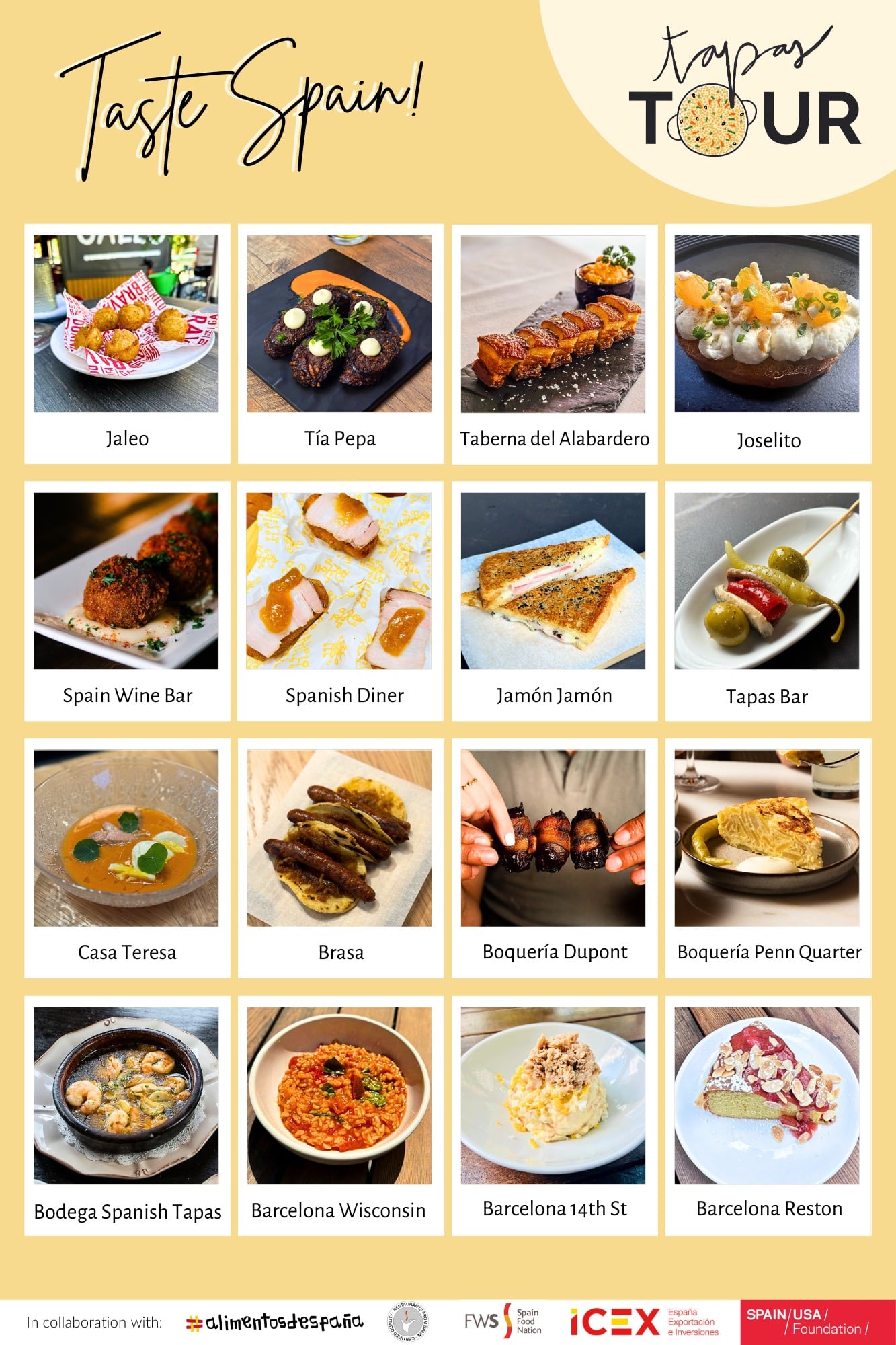 collage of various tapas
