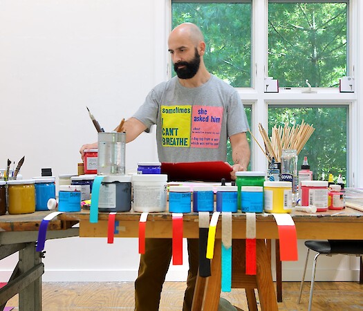 Guillermo Mora at the Albers Foundation Artist Residency 2024