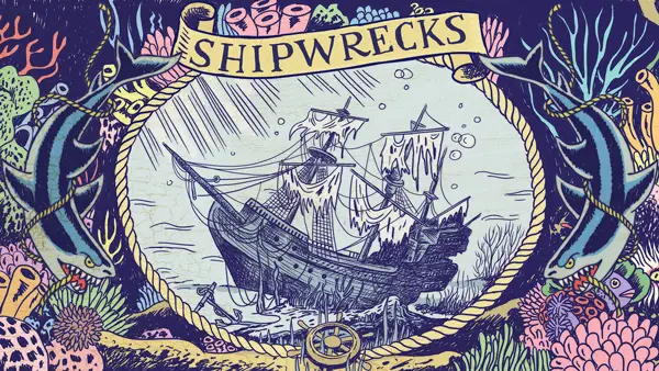 Illustration of Spanish shipwreck